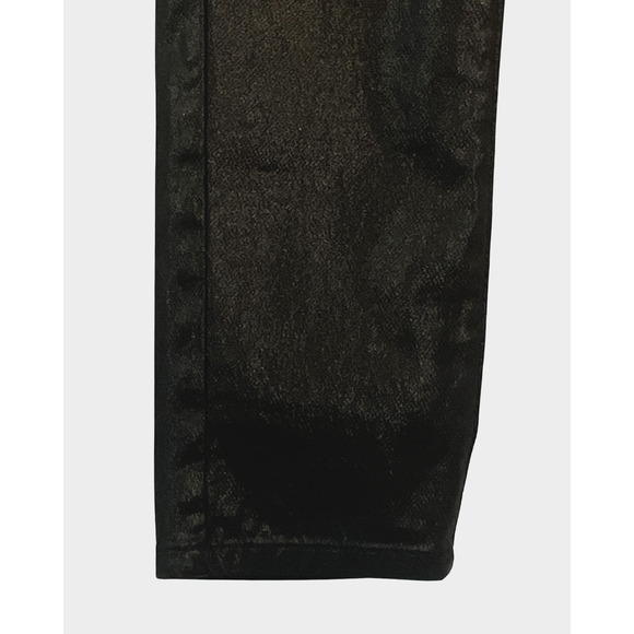 3-FOR-$30 V Cristina Sz 10 Black Jeans Straight Leg Black Shiny Synthetic Fabric - Picture 6 of 8